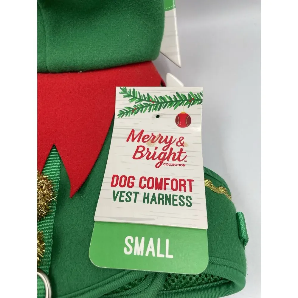 Merry & Bright Dog Comfort Vest Harness Christmas Elf Size Small NEW W/ Tags